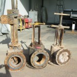 various stages of both power and manual valves prior to stripping and descale